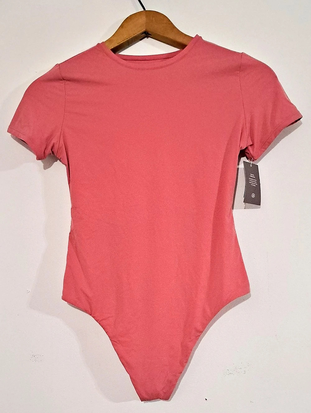 Audens Short Sleeve Bodysuit in Pink Size Medium NWT